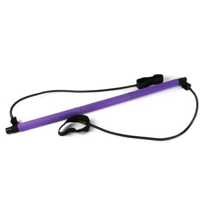 China Home Body Yoga Equipment Gym Resistance Bands Rope Handpuller Pilates Exercise Abdominal Stick Toning Bar for sale