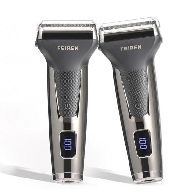 China Electric Shaver Men's Triple Blade Smart Digital Display USB Reciprocating Dual-Blade Electric Shaver Electric Shaver Set LED Display for sale