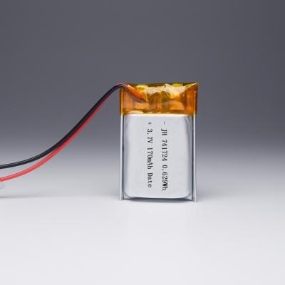 China Consumer electronics low price high rate 15C 170mah Li-ion polymer battery 3.7v lipo 741724 rechargeable battery for flying toys for sale