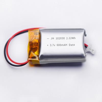 China Toys GPS locator LED light navigator lipo battery 702030 902030 102030 3.7V 600mah 2.22wh lithium li ion polymer battery for sale