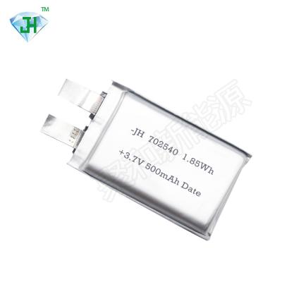 China Consumer electronics cheap price 3.7v lithium polymer 702540 rechargeable 500mAH battery in stock for sale