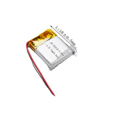 China Consumer electronics low price 75mah lithium polymer battery 3.7v lipo 321618 battery for consumer electronics for sale