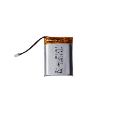 China Hot selling consumer electronics lithium ion polymer 600mah 3.7v 603040 rechargeable battery with wires and connector for electronic equipment for sale