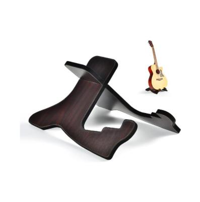 China Portable Dark Wooden Guitars Rack Gray Wooden Guitar Stand Acoustic GUITAR X-structure Floor Display Rack for sale