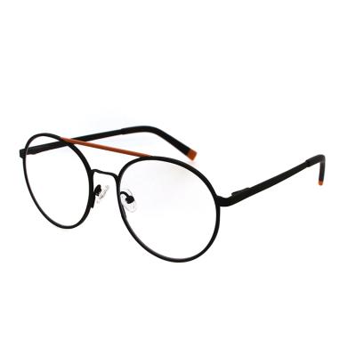 China Reading Latest Design Spring Hinge Best Quality Unisex Double Bridge Around Blue Light Blocking Glasses for sale