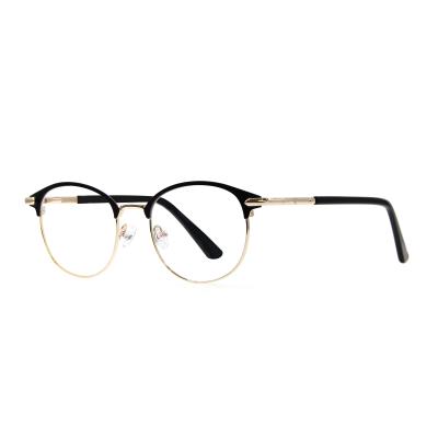 China Economical Classic Shaped Women Eyes Custom Designer Gold Metal Half Rim Frames Optical Glasses Glass Eyeglasses for sale