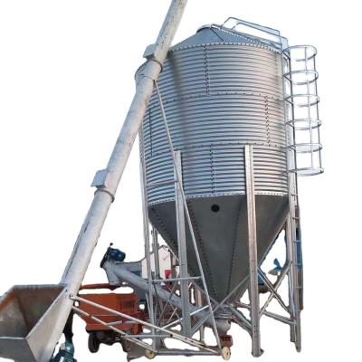 China Grain Storage 2.7 Ton To 33.5 Ton Farm Poultry Breeding Feed Silos Chicken Goose Feed Small Steel Silos for sale