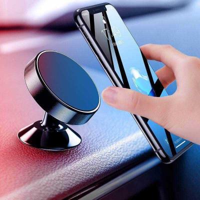 China Universal Adjustable 360 ​​Rotation Metal Car Phone Holder Mini Stand Magnetic Car Dashboard Mobile Phone Holder Mount for sale