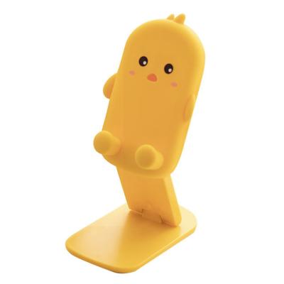 China Universal Mobile Phone Holder Mini Stent Desktop Silicone Bear Folding Cartoon Silicone Phone Tablet Adjustable Holder for sale