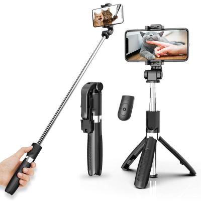 China Lexible Tripod Selfie Stick Shutter Remote Selfie Stick for Monopod 3 in1 Stick Extendable Holder Phone Removable Wireless Selfie Shutter L01Selfie Stick for sale