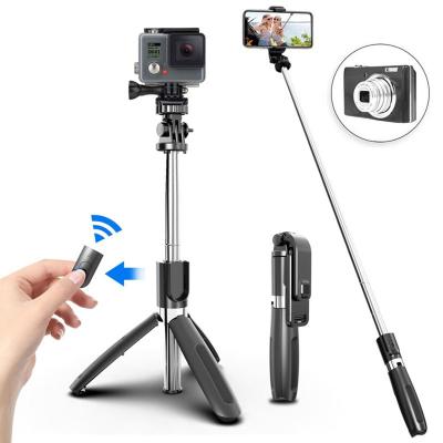 China Smart Phone Camera Portable 3 in 1 Remote Control Mini Travel Tripod Wireless Tripod Stick 360 Rotation L02 Selfie Stick Mobile Phone Selfie Stick for sale