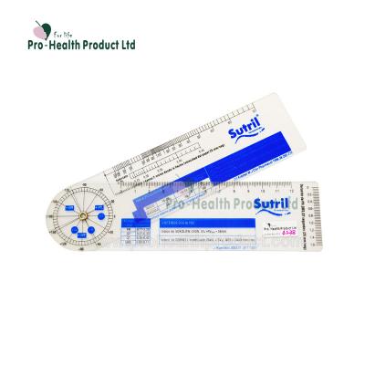 China Plastic medical transparent goniometer 360 degree protractor ruler contact angle plastic goniometer for sale