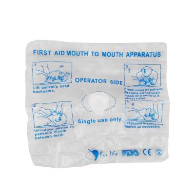 China Disposable PVC Pouch Breathe CPR Face Shield Masks Protection For First Aid for sale