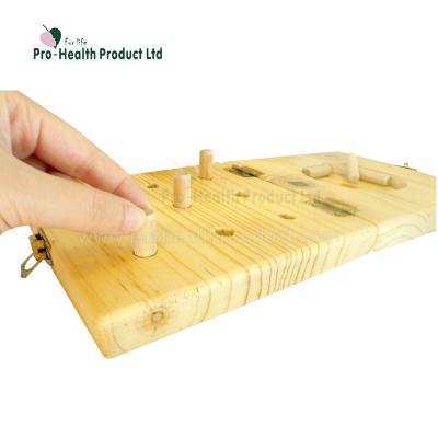 China product Peg Board Game For Physiotherapy wooden 9-Hole Parkinson 16cm x 16cm x 4cm for sale