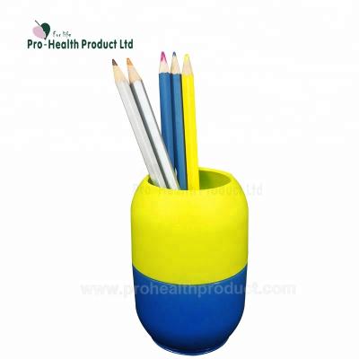 China Pill Shape Customized Doctor Nurse Gifts Plastic Pen Case Tubular Penrack Pill Form Desk Pen Holder for sale