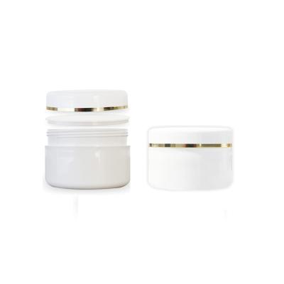 China Sustainable Use High Quality Cosmetic Jar 100Ml Plastic Cosmetic Jar Plastic Empty White Cosmetic Jar for sale