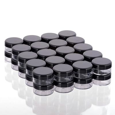 China 29.9 Free Shipping Recyclable Empty Clear Plastic Cosmetic Cream Sample Jars 3g 5g 10g With Lids for sale