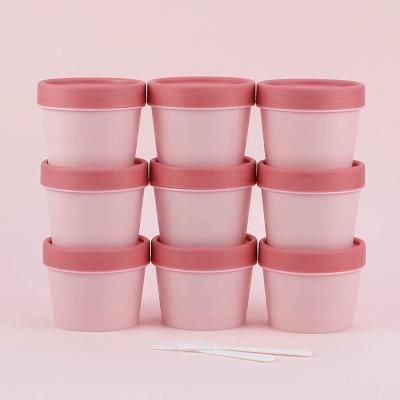 China 29.9 Free Shipping Cosmetic Samples 100g 100ml Rose Empty Plastic Jar Cosmetic Jars With Lids for sale