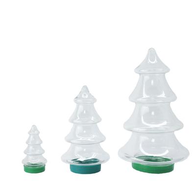 China Mini Decoration Christmas Tree 60ml Shape Transparent Empty Pet Plastic Bottle For Candy And Toy for sale