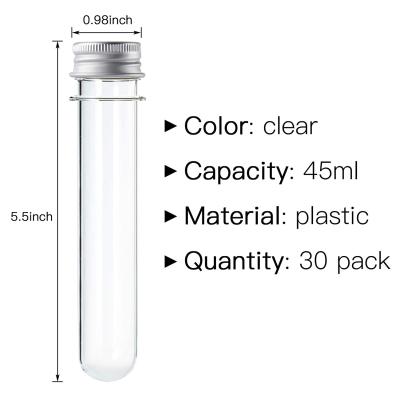 China Recyclable Pet Candy Tube With Gold / Silver Screw Lid For Candy Food Packaging for sale