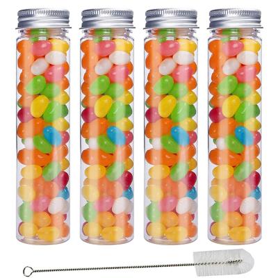 China Recyclable Screw Tops Flat Bottom Bath Salt Containers 115ml Clear Plastic Test Tubes Candy Containers For Wedding Party Christmas Decor for sale