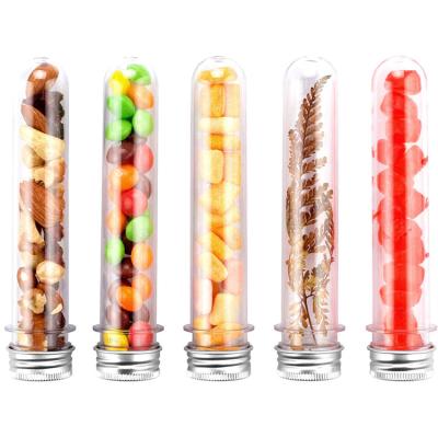 China Recyclable Hot Candy Storage Containers Wedding 25x140mm Bridal Shower Baby Shower Plastic Test Tubes 40ml Screw Caps For Gumball for sale