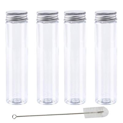 China 30*140 110ml Recyclable Clear Flat Plastic Test Tube With Screw Cap for sale