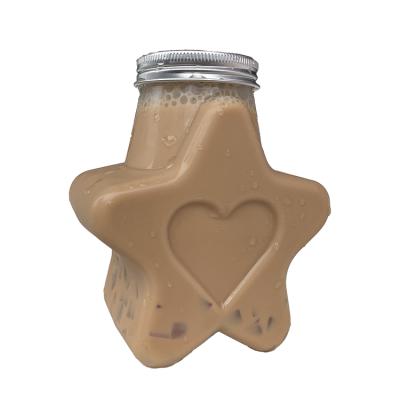 China For Coffee Priced To Sell Milk Tea Take Away Star Shape Bottle Bucket Juice Pet With Plastic Sealed Cap for sale