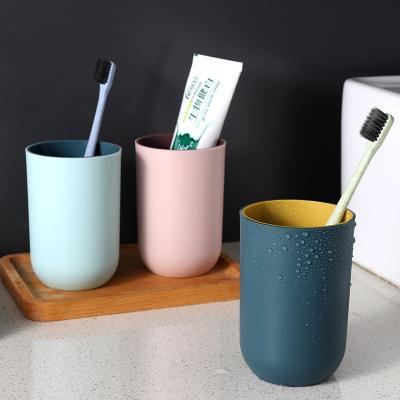 China Bathroom Two Tone Odorless Kitchen Cups Beverage Household Plastic Mug Without Handle for sale