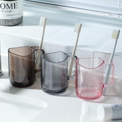 China Hot Selling Cheap Plastic Transparent Cup Mouthwash Cups Bathroom Anti-falling Water Viable New Design for sale