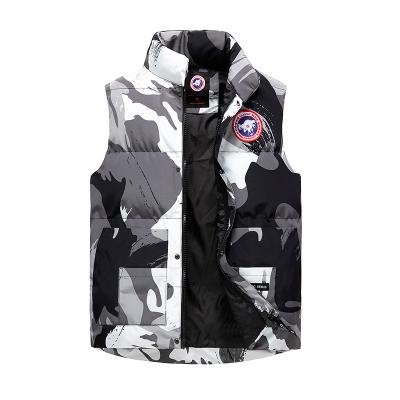 China Custom Logo Outdoor Sleeveless Pocketable Men Cotton Feather Anti-wrinkle Men's Winter Down Vest for sale