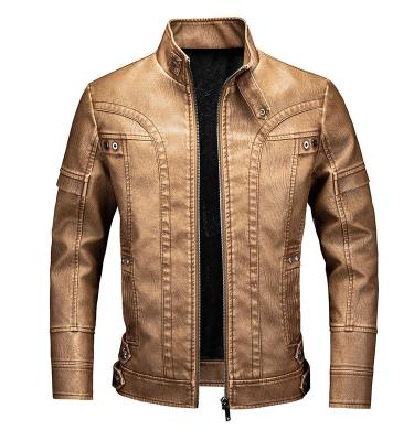 China Wholesale QUICK DRY Spring Windproof Men Leather Jacket Biker Style Plus Size Leather Jacket for sale