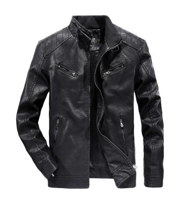 China New Arrival Handsome High Quality QUICK DRY PU Leather Jacket Motorcycle Men Youth Leather Trim Jacket for sale