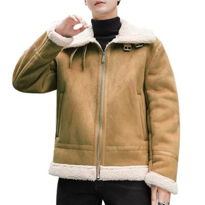 China New autumn and winter lambswool splice men's QUICK DRY jackets and handsome fur woolen men's coat coats anorak jackets for sale