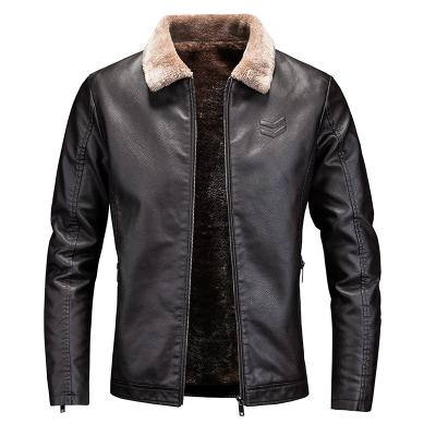 China QUICK DRY spring men's bomber youth PU jackets and leather jacket autumn winter slim casual men's velvet handsome fashion men's leather jackets for sale