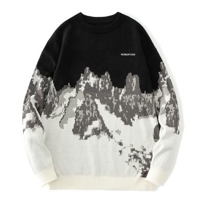 China Anti-Wrinkle New Style OEM Custom Men's Hot Long Sleeve Knit Intarsia Plus Size Sweaters Mens Sweaters for sale