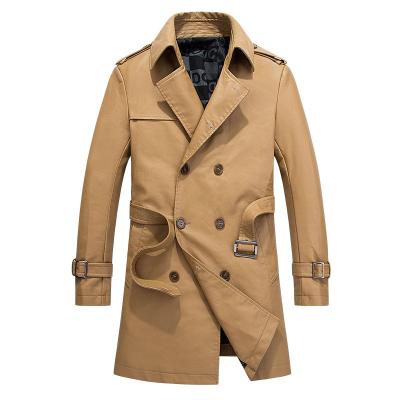 China Custom Wholesale Waterproof Ditch Coat Men's Long Winter Dust Coat Leather Jacket for sale