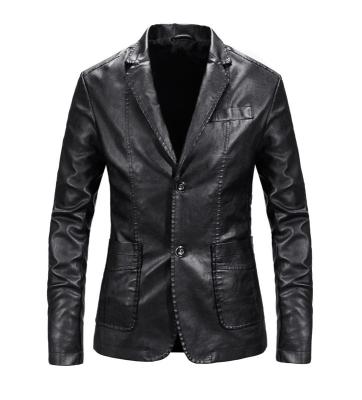 China QUICK DRY Sheer Motorcycle Jacket Blazer Leather Jacket Men's Black Leather Jacket For Men for sale