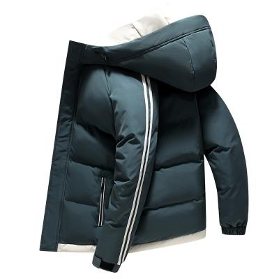 China Best Selling Winter Waterproof Plus Size Men's Casual Zipper Hood Puffer Jacket Men Jackets Coats for sale