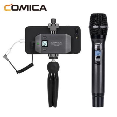 China COMICA CVM-WS50 H Lavalier Microphone Wireless System 6-Channels Professional Smartphone Wireless Clamp MIC With Flexible Combination Ordinary Grip for sale