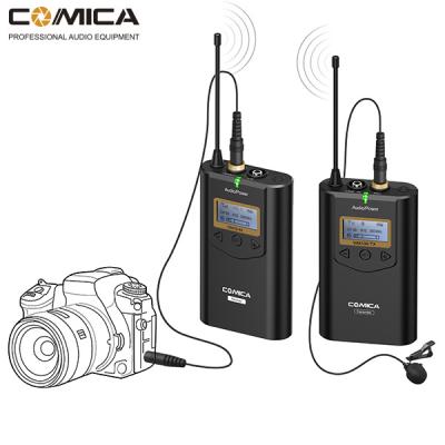 China Lavalier Microphone COMICA CVM-WM100 Professional 48 Channels UHF Wireless Microphone Suitable for Cameras Camcorder and Smartphone for sale