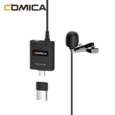 China Soft Lavalier Microphone COMICA CVM-V01.USB USB Lavalier Microphone for Daily Live Streaming Live Online Conference Video Shooting for sale