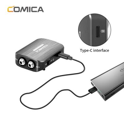 China Detachable&Multi-functional Lavalier Microphone COMICA DUAL.LAV D03 SUC Dual Head Lavalier Microphone For Smartphone Computer With USB-C Interface for sale