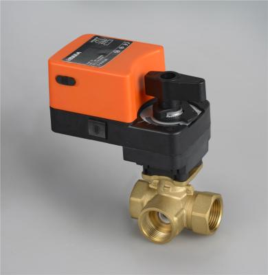 China DN25 220VAC Control Ball Valve 3 Way Electric Actuator Ball Valve for HVAC for sale