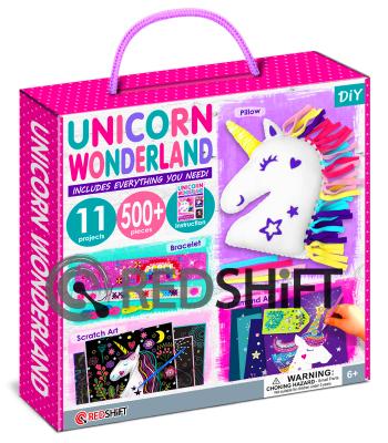 China 89629 Handcrafted Amazon FBA Unicorn Art Cross Stitch Kids Toy DIY Educational Sewing Kit and Craft Doll Keychain Stitch Mosaic Diamond Art for sale