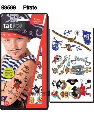 China Kid Pirate Colorful Temporary Tattoo Sticker Safe Non-Toxic Custom Customize OEM Water Transfer Party Body for sale