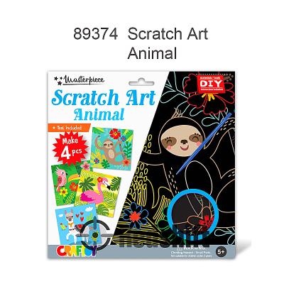 China Diy Paper Craft Scratch Art Craft Scratch Paper Craft Toy Kid Rainbow Card Painting Kit Animal Animal Custom Made and FBA Hand Made craft amazon hand for sale