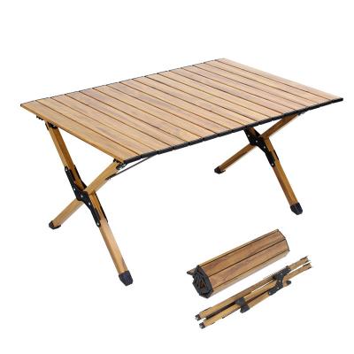 China Increasing Outdoor Sports Camping Outdoor Folding Table Ultra Portable Camping Aluminum Wood Table Color Picnic With Carry Bag For Outdoor Or Indoor Compact for sale