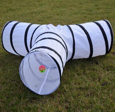 China Hot Sale Cat Toys Free Samples Collapsible Cat Toy Tunnel Three Way Cat Tunnel for sale