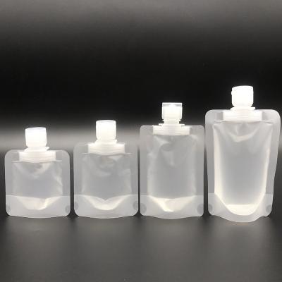 China Disposable Customized Printing Transparent Liquid Packing Clear Holder Up Leakproof Pouch With Spout For Cosmetic Sample Dispensing for sale